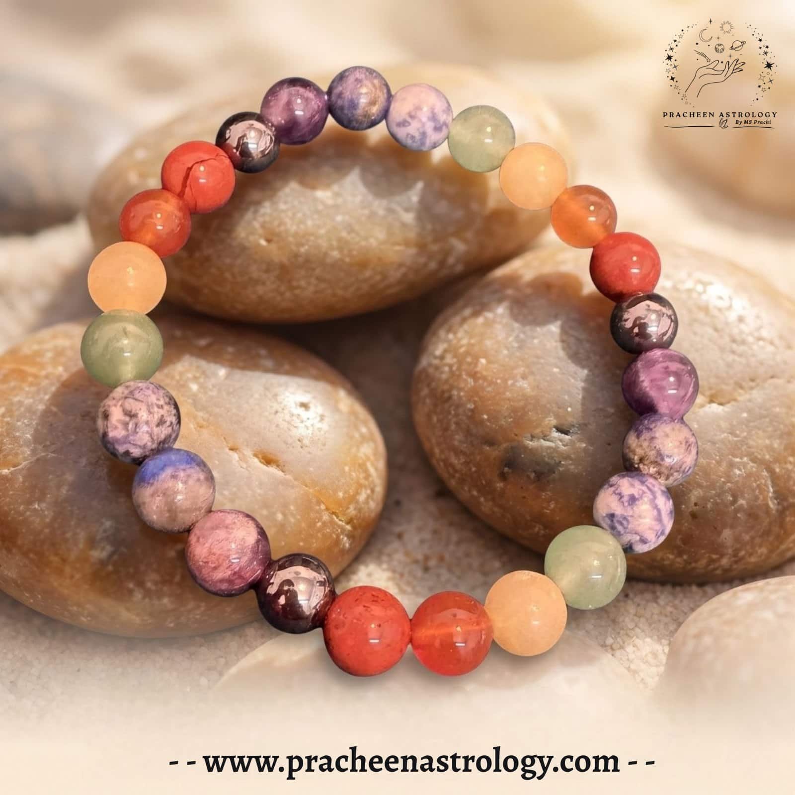 Pracheen Crystals Seven Chakra Bracelet Pracheen Crystals Seven Chakra Bracelet