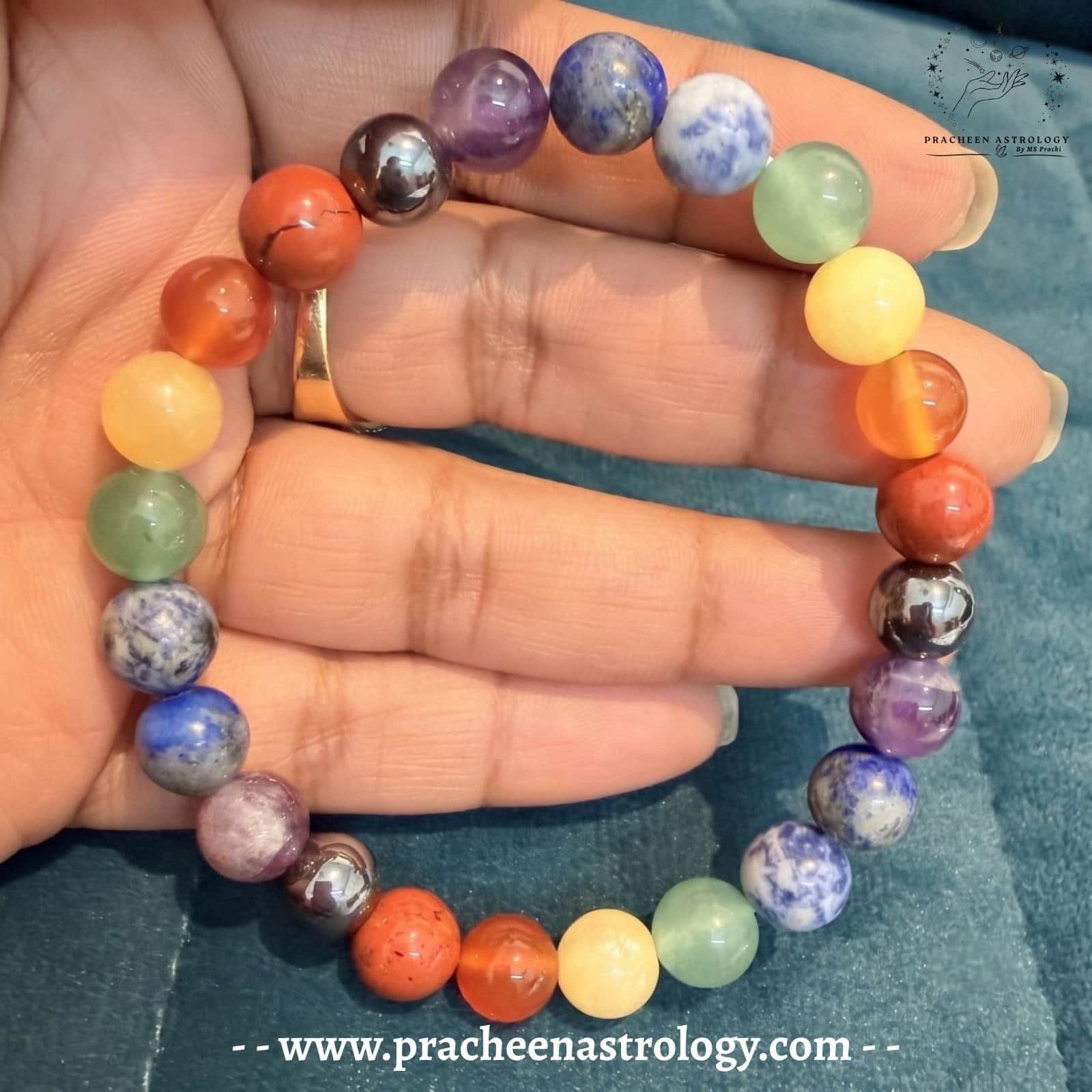 Pracheen Crystals Seven Chakra Bracelet (1) Pracheen Crystals Seven Chakra Bracelet