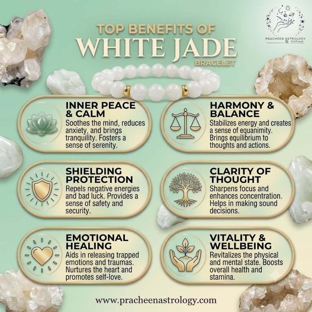 Pracheen Crystals White Jade Bracelet Pracheen Crystals White Jade Bracelet