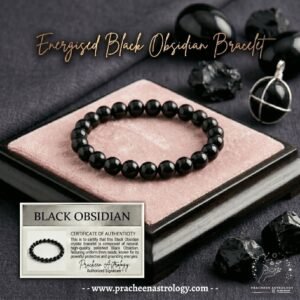 Pracheen Crystals Natural Black Obsidian Bracelet