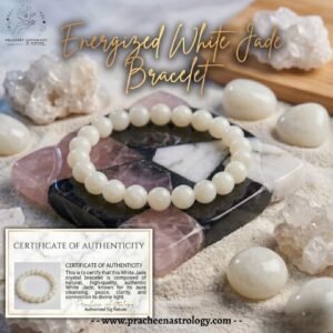 Pracheen Crystals White Jade Bracelet