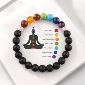 Pracheen Crystals 7 Chakra Lava Bracelet
