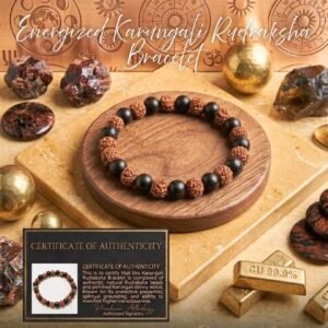 Pracheen Crystals Energized Karungali Rudraksha Bracelet